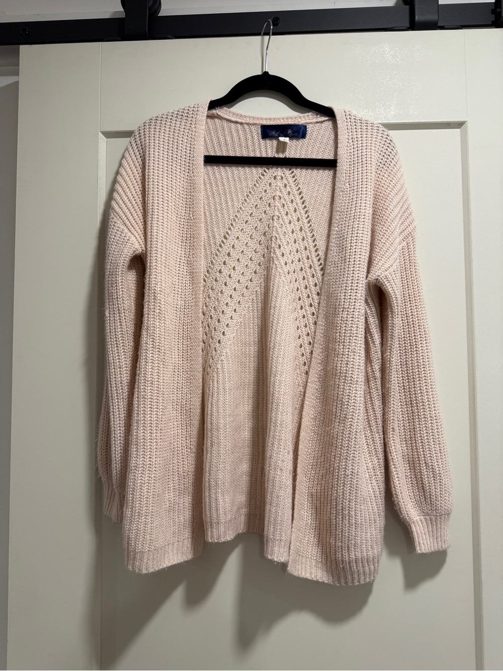 Blue Rain Open-Front Cardigan in Light Blush